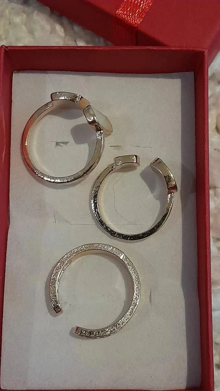 Lot de 3 bagues, esmaltadas, cor verde, tamanho 56 – photo 4